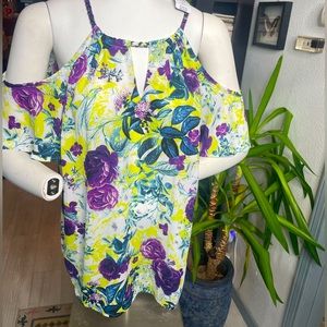 NWT yellow and purple torrid blouse